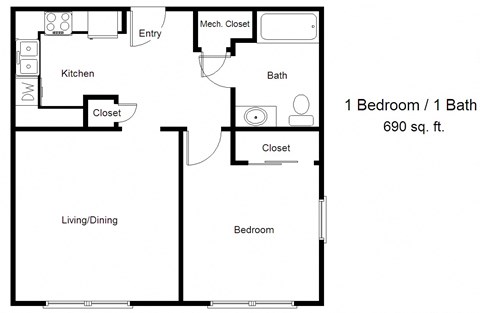 One Bedroom and One Bathroom